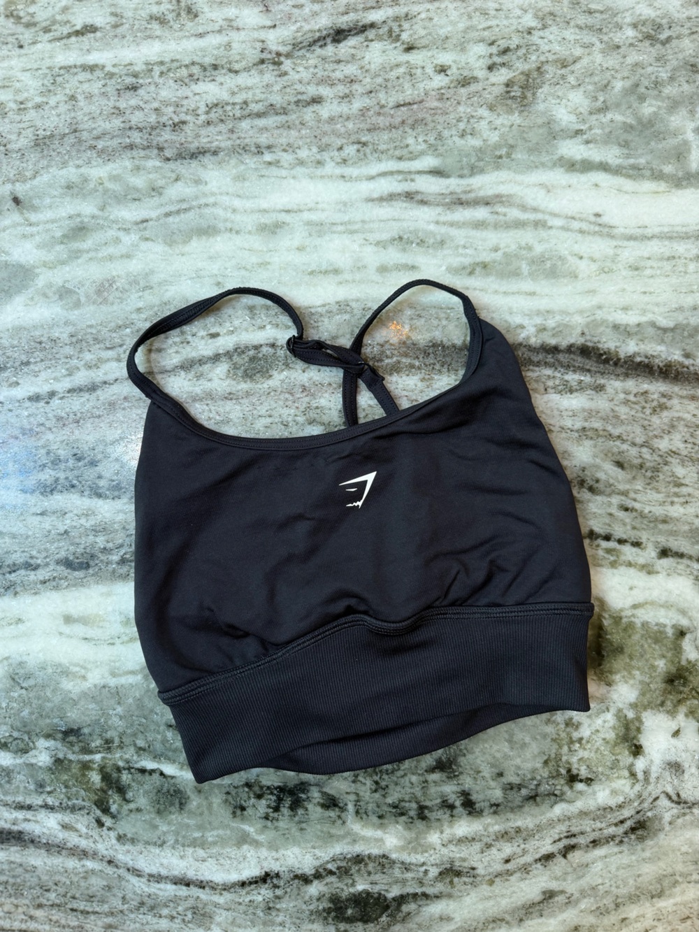 Gymshark Black Seamless Strappy Sports Bra